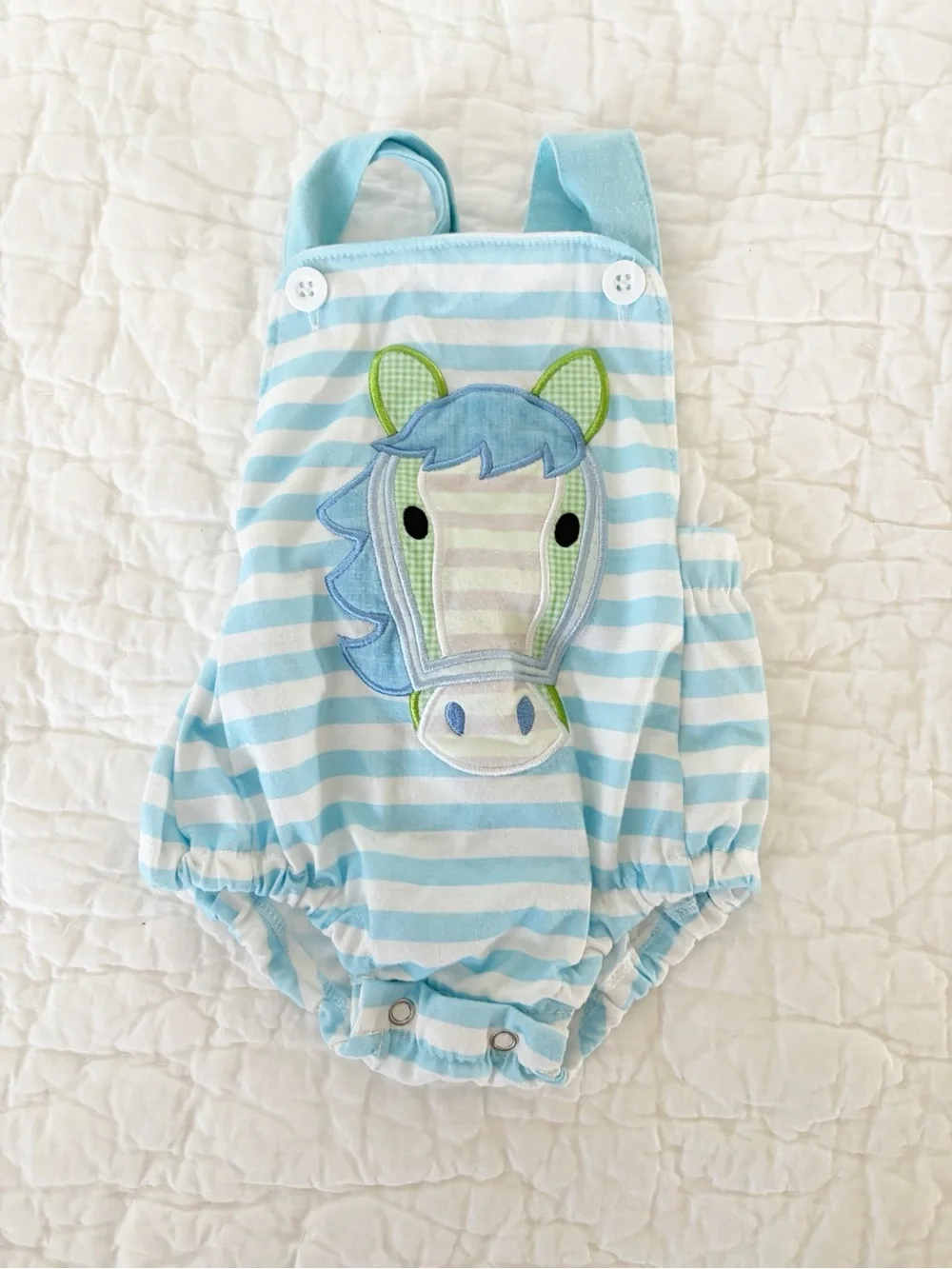 6m • baby boys horse bubble romper onesie
